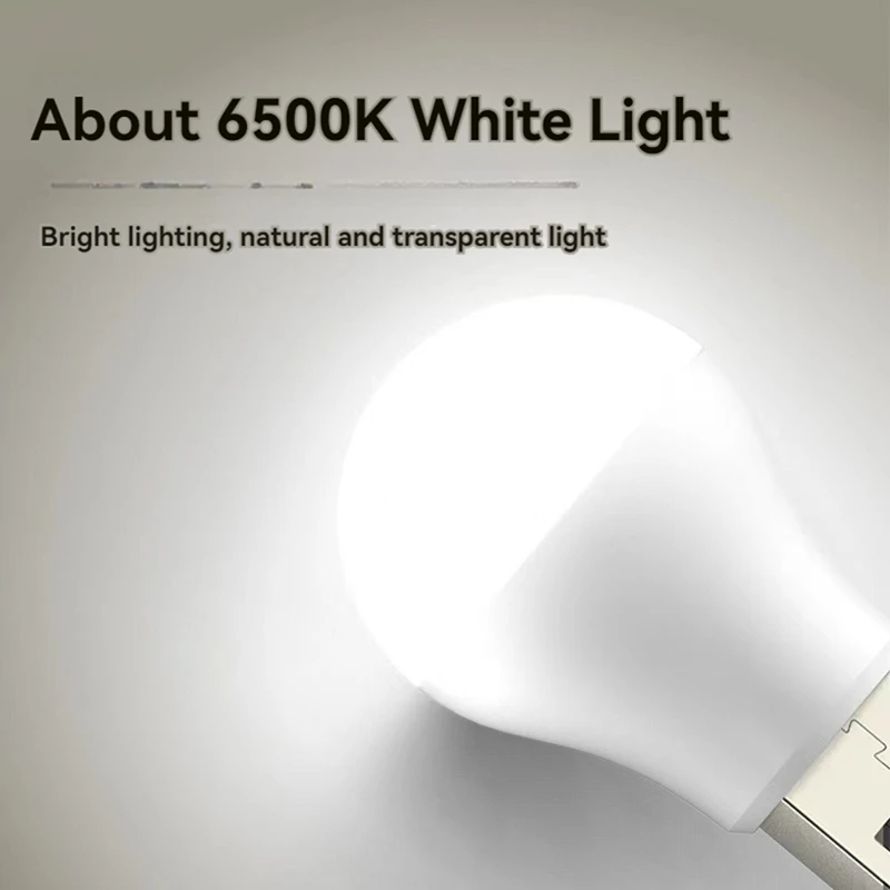 AC17-10Pcs USB Plug Lamp Mini LED Night Light Power Bank Charging USB Book Lights Round Reading Eye Protection Lamp