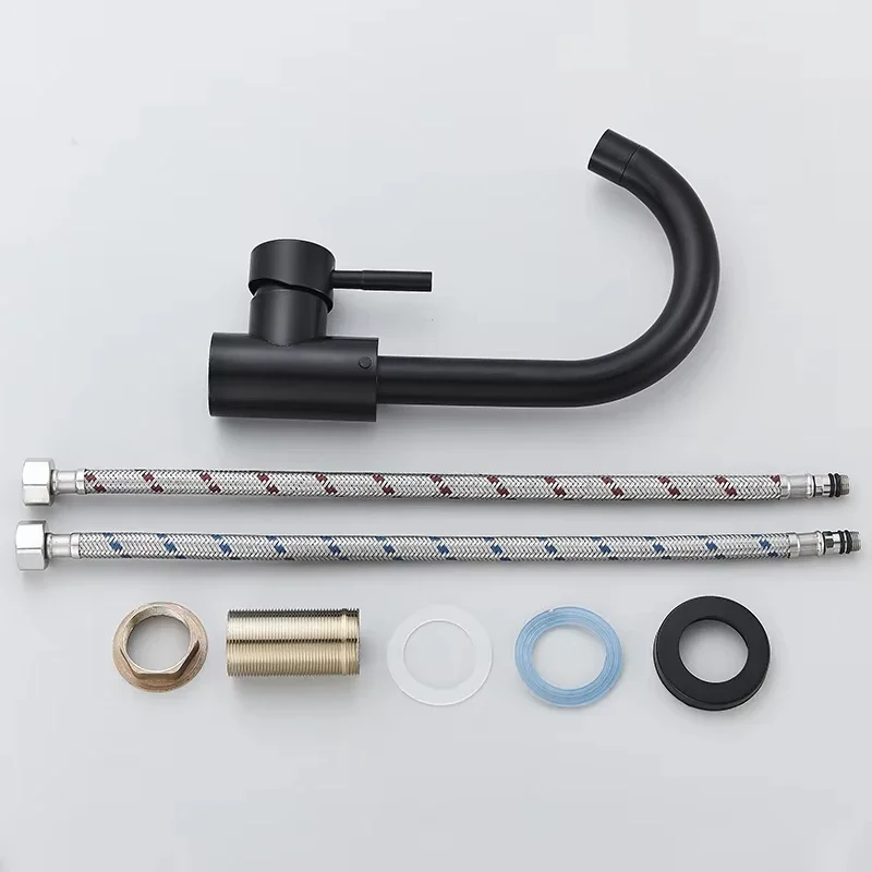 Bathroom Basin Faucet 304 Stainless Steel Hot Cold Wash Mixer Crane Tap 360 Rotation Sink Faucets Single Lever Tap For Bathroom