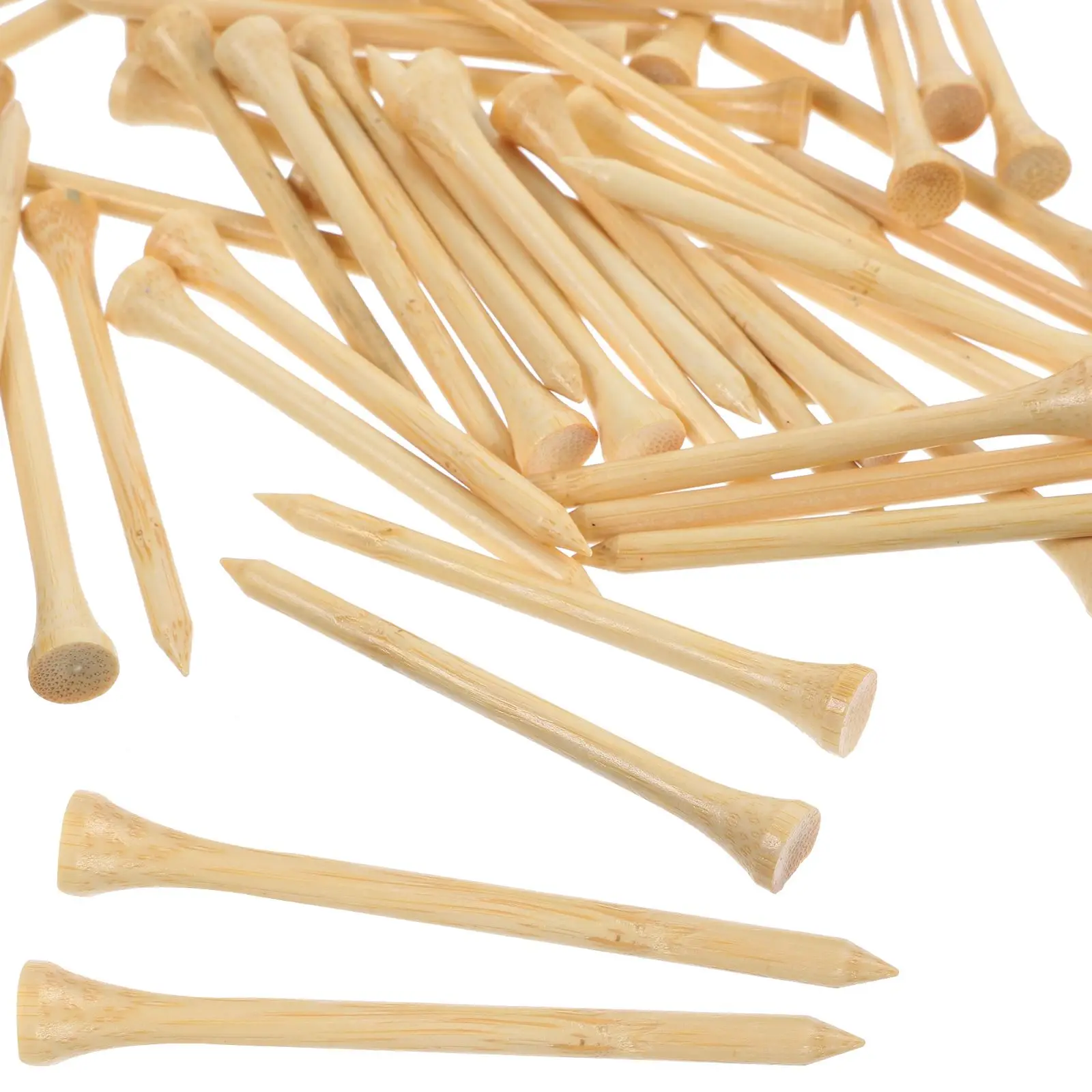 50 Pcs Golf Pins Balls Stands Peg Golfing Sturdy Tees Wear-resist Professional Bamboo Shoes