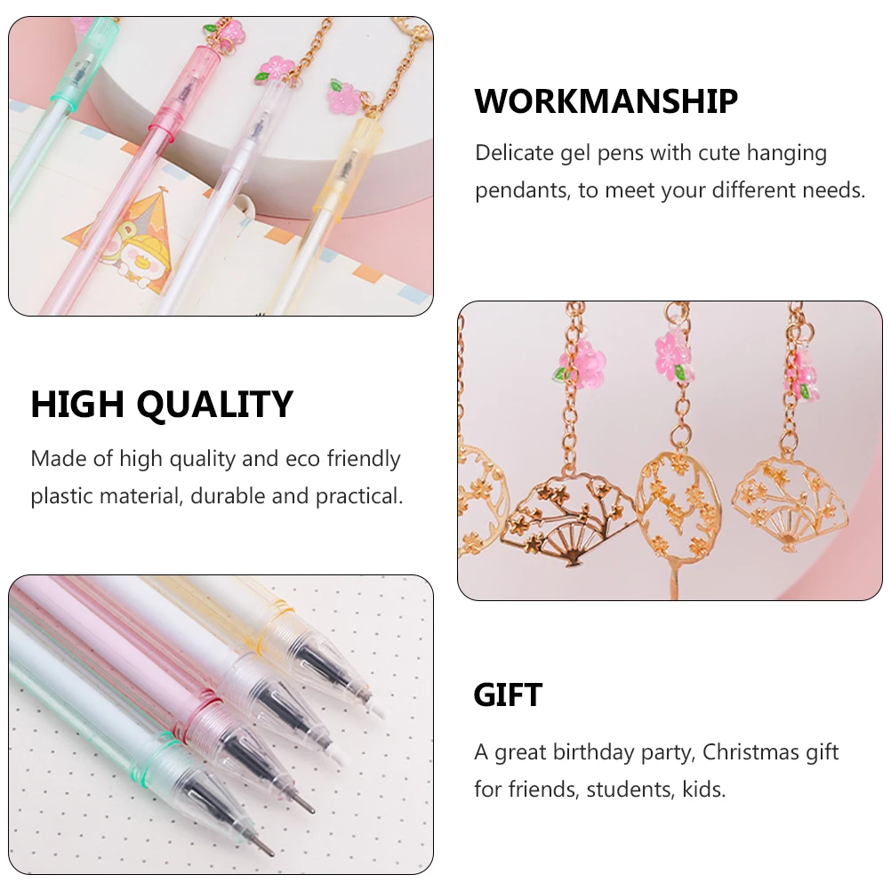 

8 Pcs Ink Pen Pendant Cartoon Gel Fan Creative with Hanging Marker Student