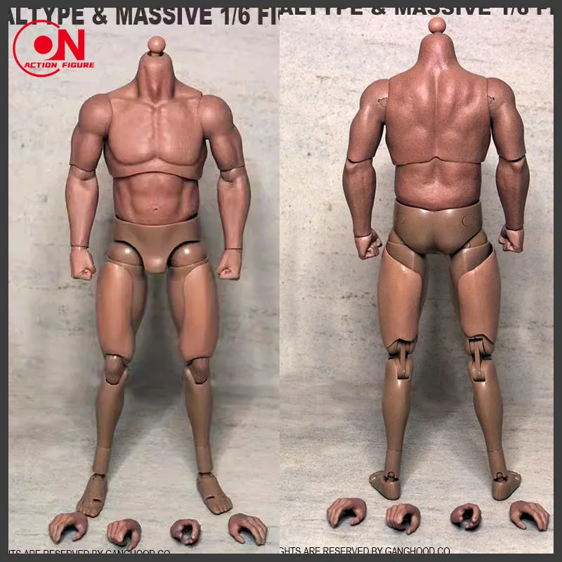 GANGHOOD 1/6 Scale Male Soldier Muscular Strong Action Figure Joint Body Fit 12-inch Arnold Bane Head Sculpt Carving Model