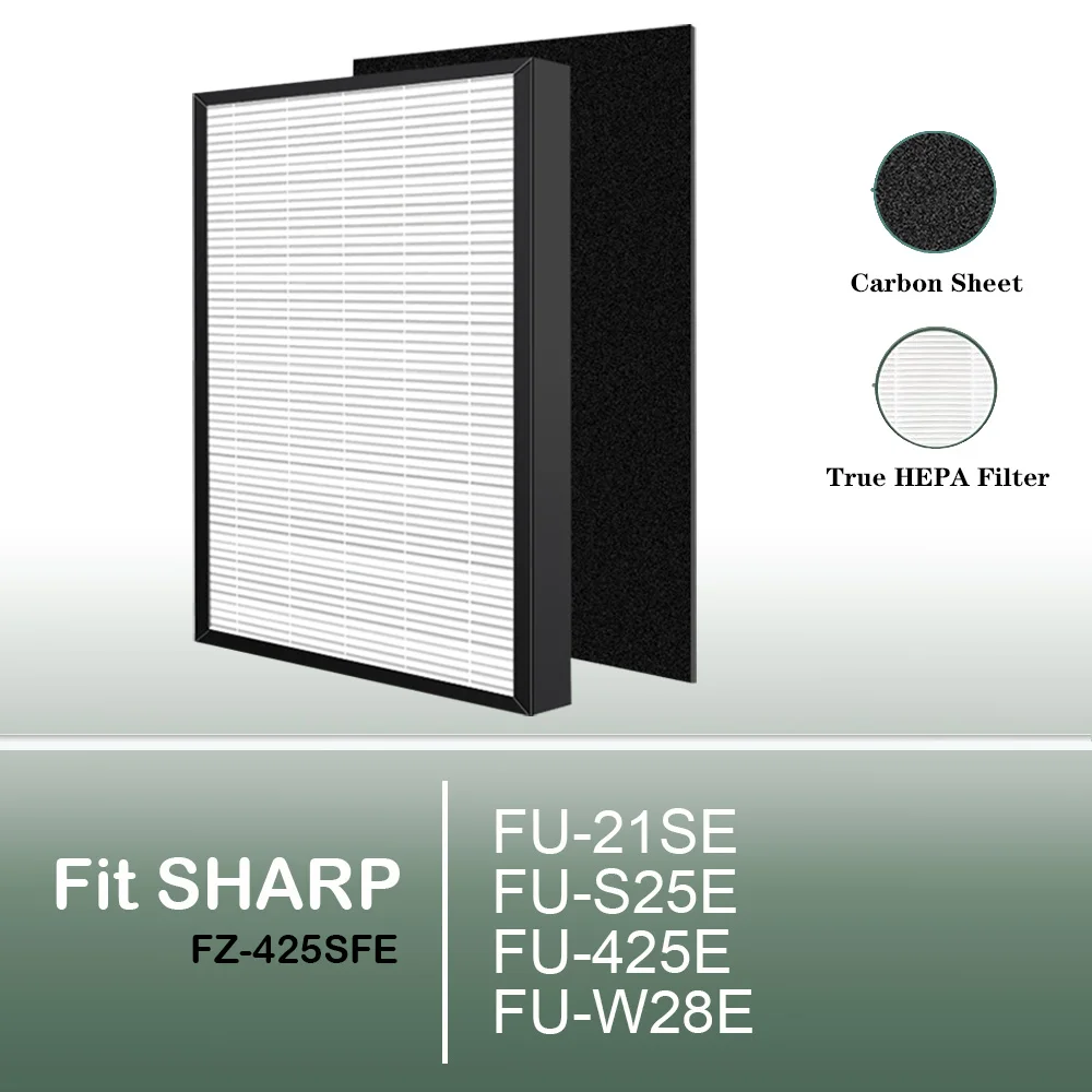 

FZ-425SFE Сменный фильтр Hepa и угольный хлопковый фильтр для очистителя воздуха Sharp FU-21SE FU-S25E FU-425E FU-W28E