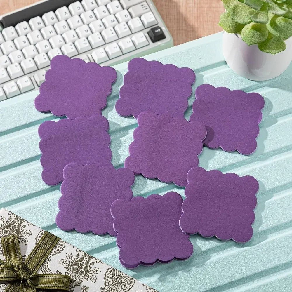 240 Sheets Self-adhesive Self Sticky Notes Adhesive Backing Vintage Colors Wavy Note Pads Wavy Edge Blank Note Pads