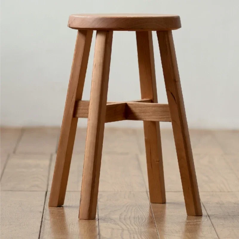 Household Dining Stool Solid Wood Bar Stool Stable Load-bearing Vanity Seat Versatile Home Furniture New Arrivals