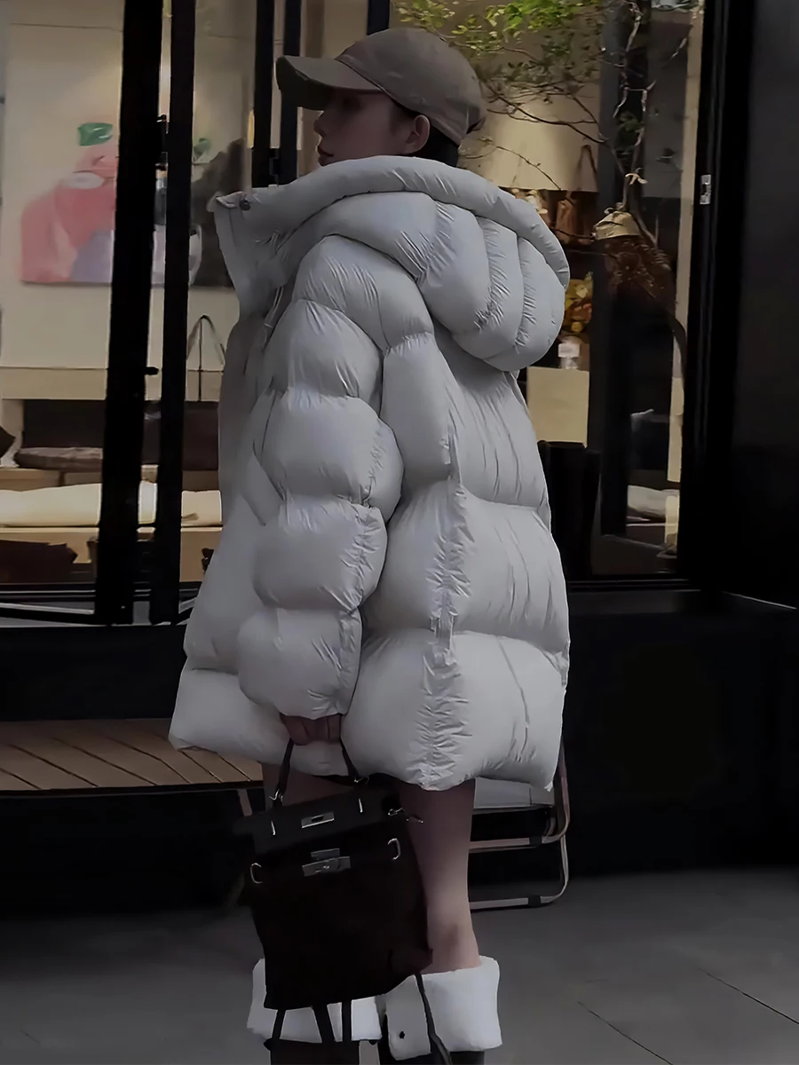 Abrigo de invierno Jaet acolchado de plumón blanco con capucha para mujer, cálido, Sli, dulce, longitud Regular, sin marca