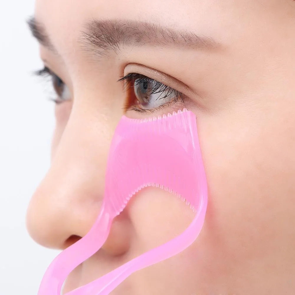 Asystent do eyelinera 3-w-1, szablon do rzęs, ochrona oczu, prowadnica, pędzelek do makijażu, kosmetyczny kryształowy aplikator do tuszu do rzęs.