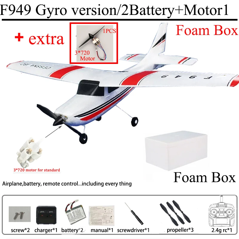 WLtoys F949 2.4G 3D6G 3Ch RC Vliegtuig Vaste Vleugel Vliegtuig Outdoor Speelgoed Drone RTF Upgrade Versie Digitale Servo F949S Met Gyroscoop