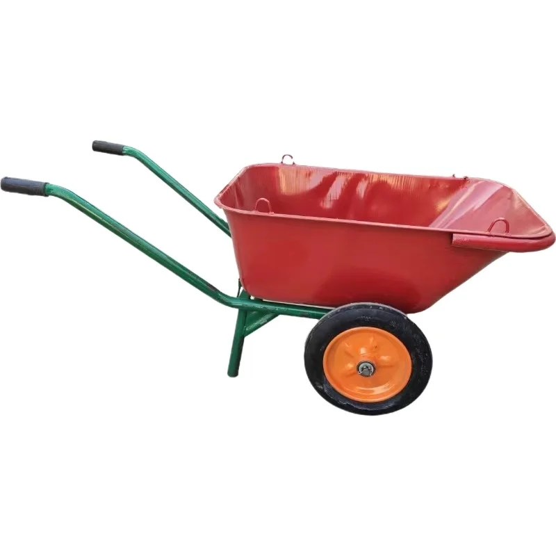 Single-wheeled trolleys and construction site single-wheeled flatbeds