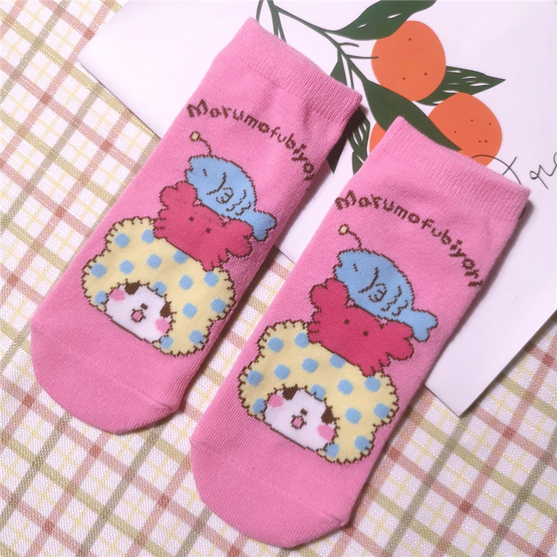 Cute Marumofubiyori Socks for Women Young Girls Anime Kawaii Cotton Socks Adult