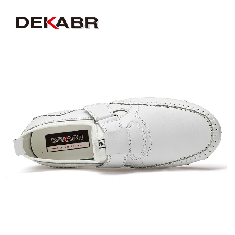 DEKABR-mocasines de piel auténtica para hombre, zapatos informales hechos a mano, suaves y cómodos, de lujo