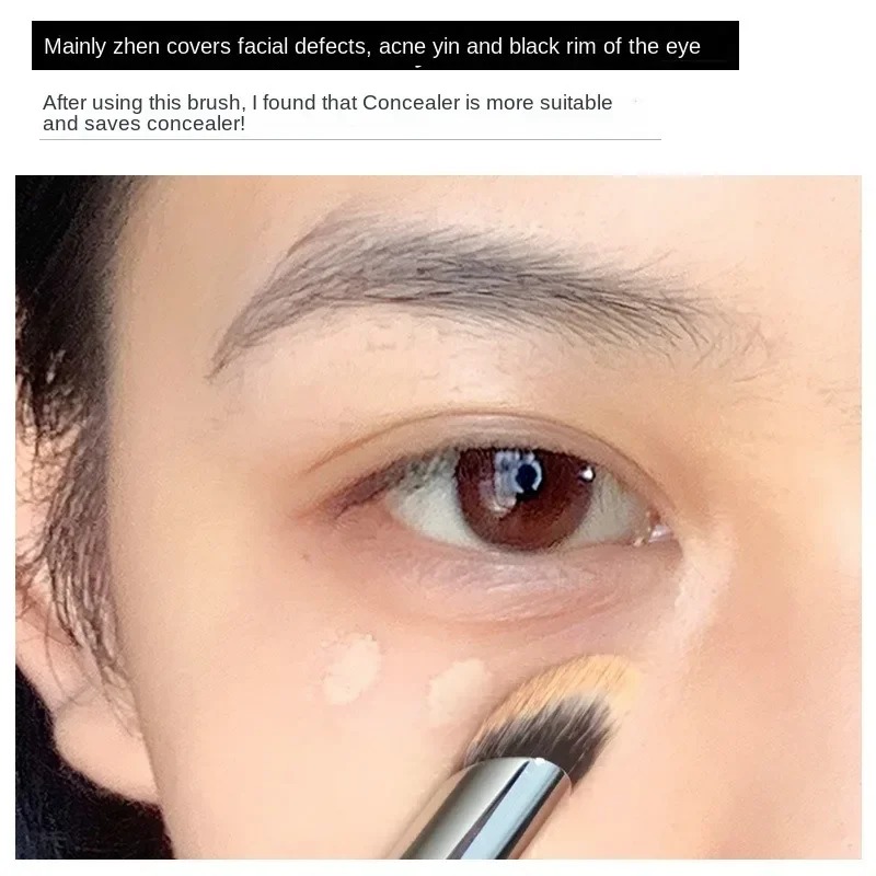 1개 콘실러 메이크업 브러쉬 정밀 부드러운 플러피 스머지 브러쉬 여드름 다크서클 커버 다기능 디테일 메이크업 도구