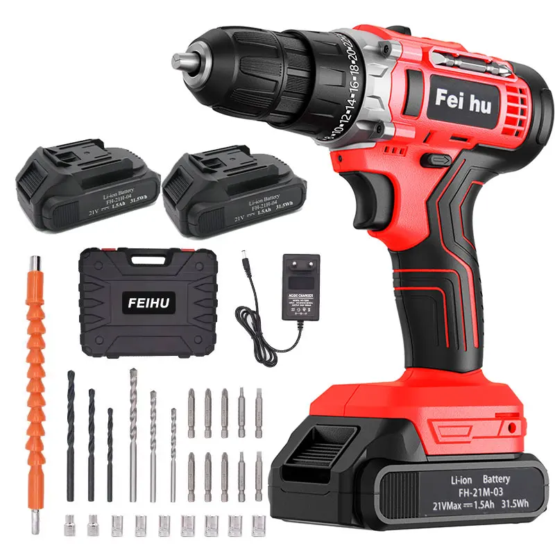 21V cutting lithium battery electric drill powerful cordless electric drill charging tool electric drill