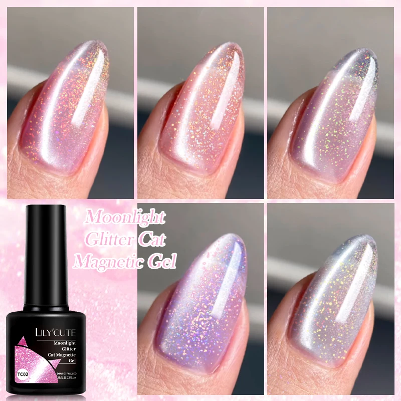 LILYCUTE 7ml Glitter Moonlight Cat Magnetische Gel Nagellak Fonkelende Semi Permanente UV Gel Losweken Shining Gel Polish nail Art