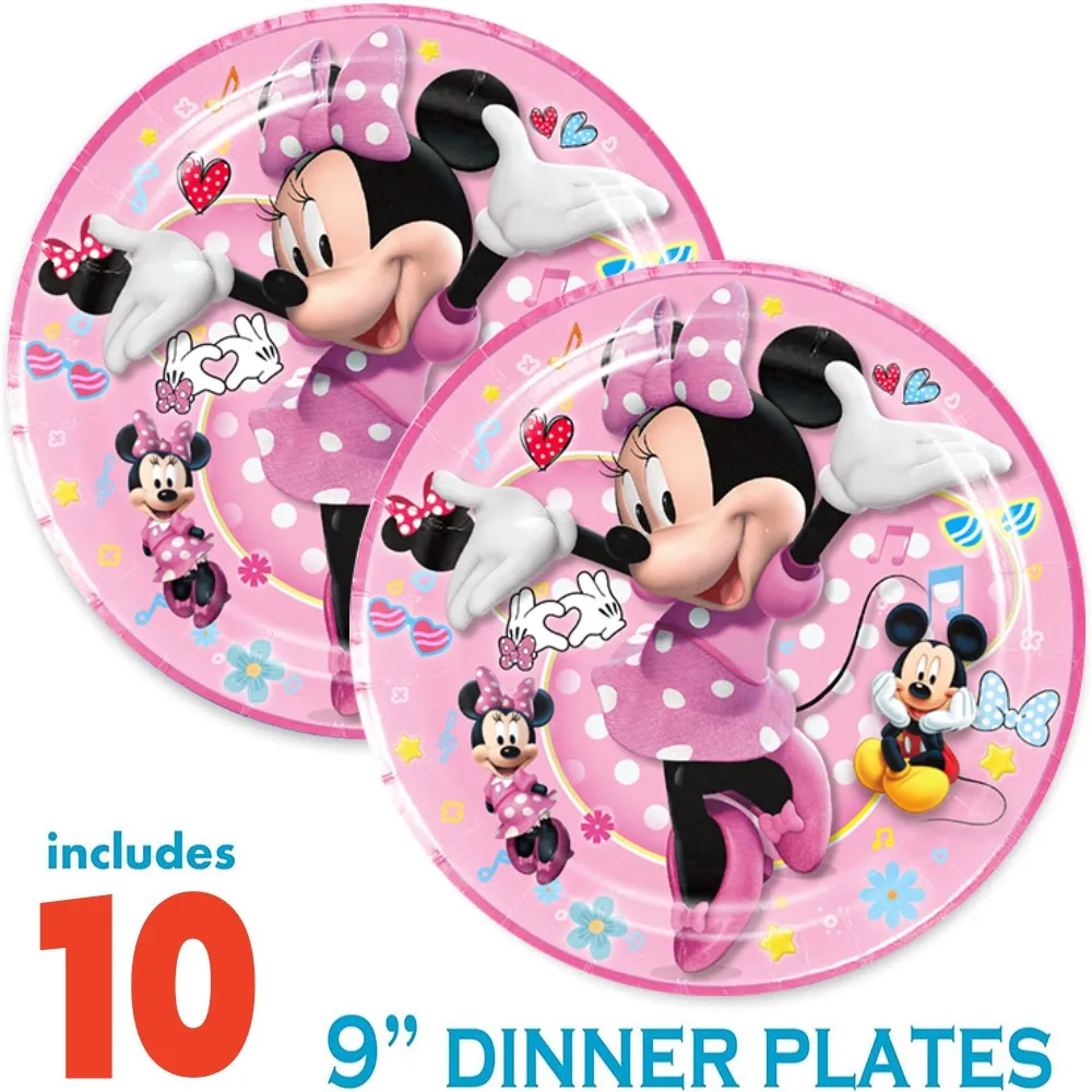 50 pezzi Disney Minnie Mouse Articoli per feste Rosa Minnie Set di stoviglie usa e getta Baby Shower Decorazioni per feste di compleanno per ragazze