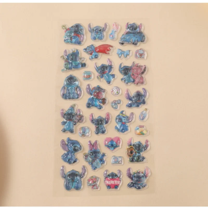 Disney Cartoon Stitch 3D Driedimensionale Jelly Zelfklevende Transparante Sticker Studenten Water Cup Rugzak Decoratieve Sticker