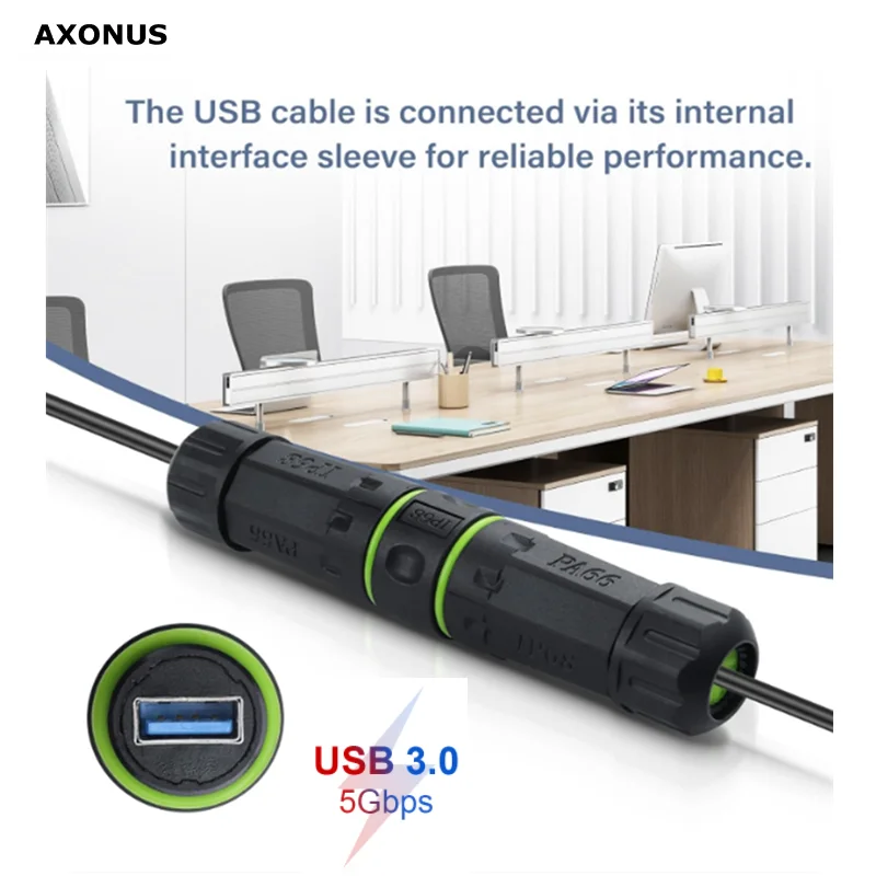 USB 3.0 Panel Mount Coupler,Outdoor Waterproof USB Pass Through Adapter, Industrial Standard USB 3.0 Connector Female to Female