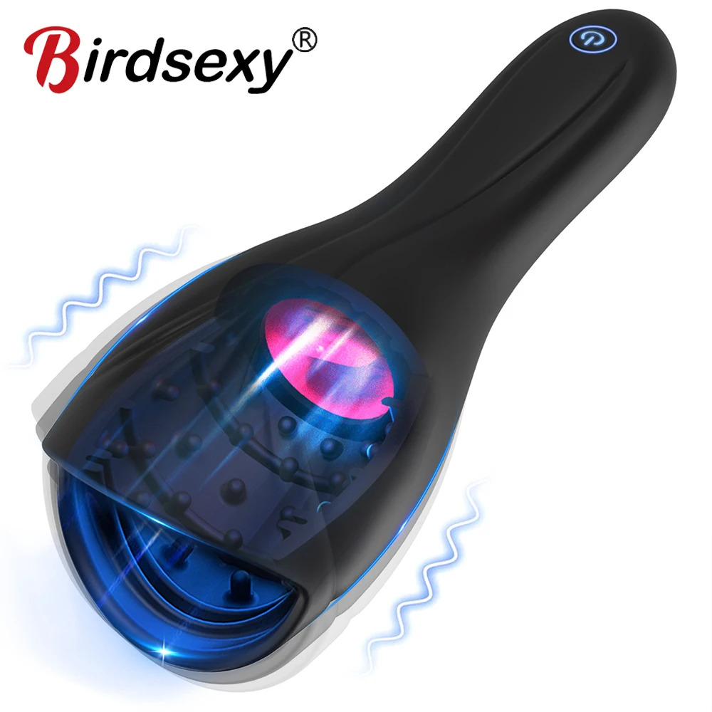 Automatic Male Masturbators Cup Vibrator For Men Vagina Pocket Pussy Blowjob Penis Massager Tongue Glans Trainer Adult Sex Toys