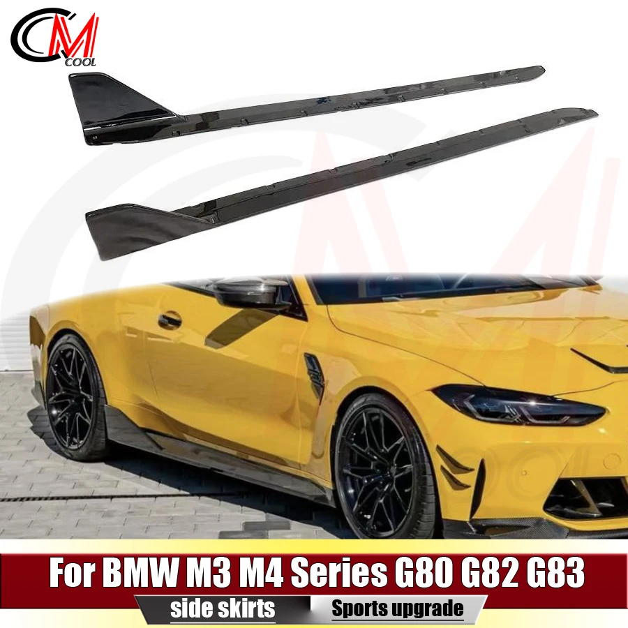 For BMW M3 M4 Series G80 G82 G83 MP Style Side Skirts Side Bumpers ABS Gloss Black Skirts Side Skirts Upgrade Body Kit