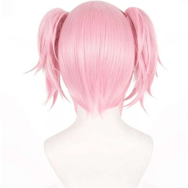 مادوكا شعر مستعار أنيمي Puella Magi Madoka Magica شعر مستعار تأثيري فتاة النساء الوردي الشعر Kanamee Madokaa اكسسوارات فستان حفلة الهالوين