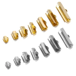 20-30 sztuk 6.5-25mm ze stali nierdzewnej Crimp koraliki końcowe klamra porady zapięcie przewód płaski pokrywa złącza zaciskowe dla DIY two...