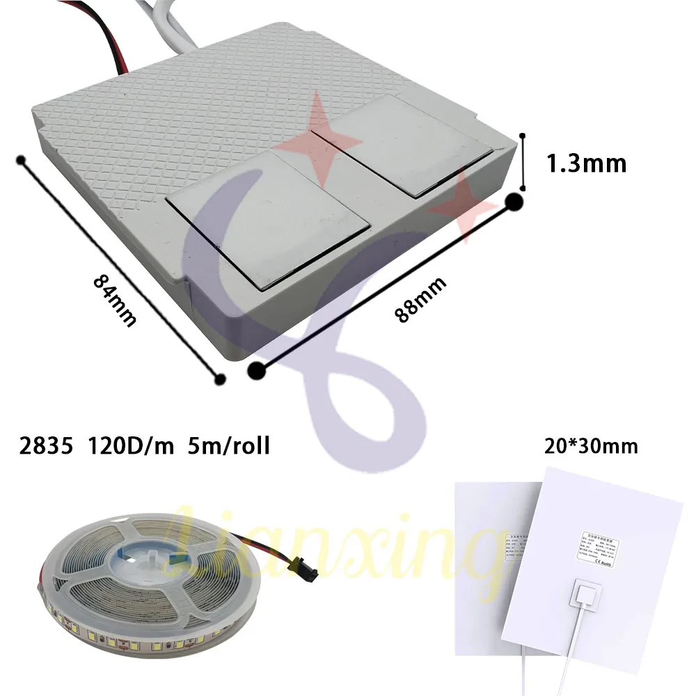 タッチセンサー付きストリップライトコントローラー,ライトスイッチ,ミラー付きスマートバスルームキャビネット,5 m2835 120d,2030mm,防曇フィルム