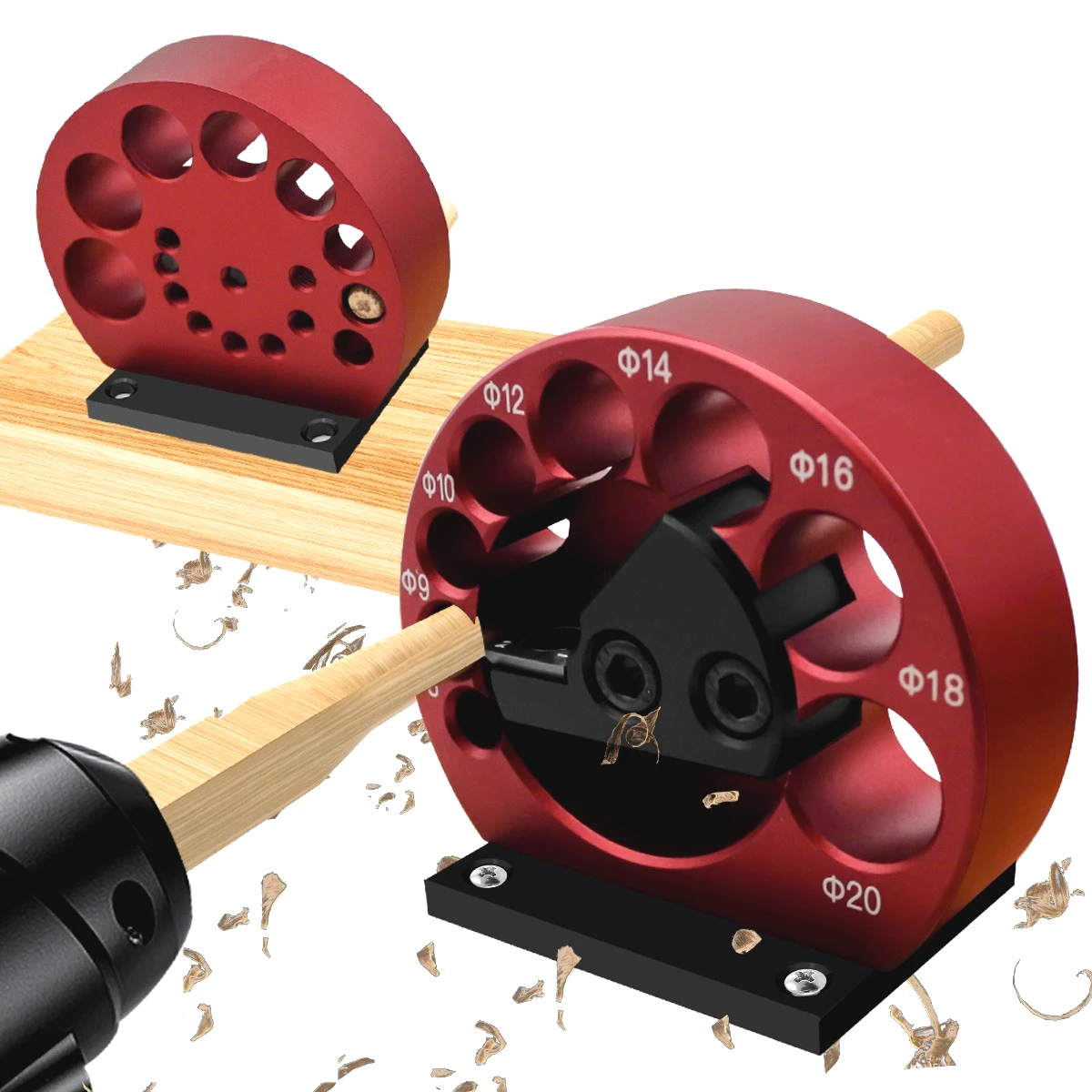 Adjustable Dowel Maker Jig Kit, 8-20mm & 25-40mm Woodworking Milling Tool, Carbide Blade Round Rod Maker for Electric Drill