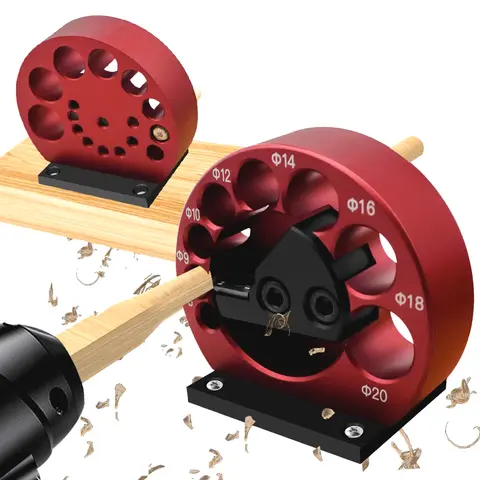 Adjustable Dowel Maker Jig Kit, 8-20mm & 25-40mm Woodworking Milling Tool, Carbide Blade Round Rod Maker for Electric Drill
