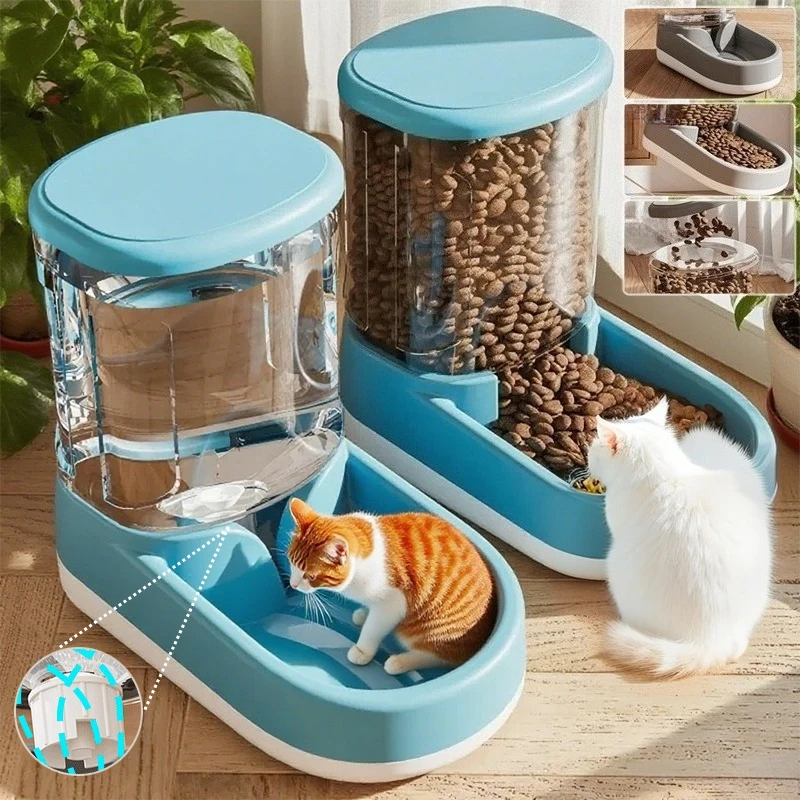 

Cat and Dog Automatic Feeder Large Capacity Durable Drinking Water Device for Small Medium Pet Cat Supply catalimentación y agua