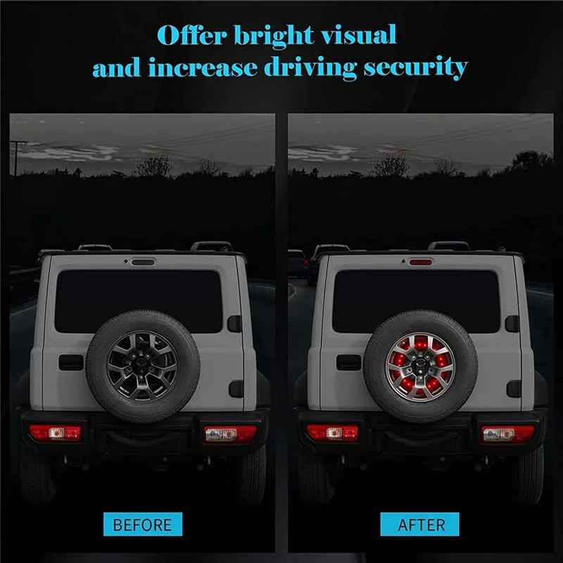 Spare Tire Brake Light Wheel Light 3Rd Third Brake Light for Jeep Wrangler JK JL 2007-2022 for Suzuki Jimny 2007-2021