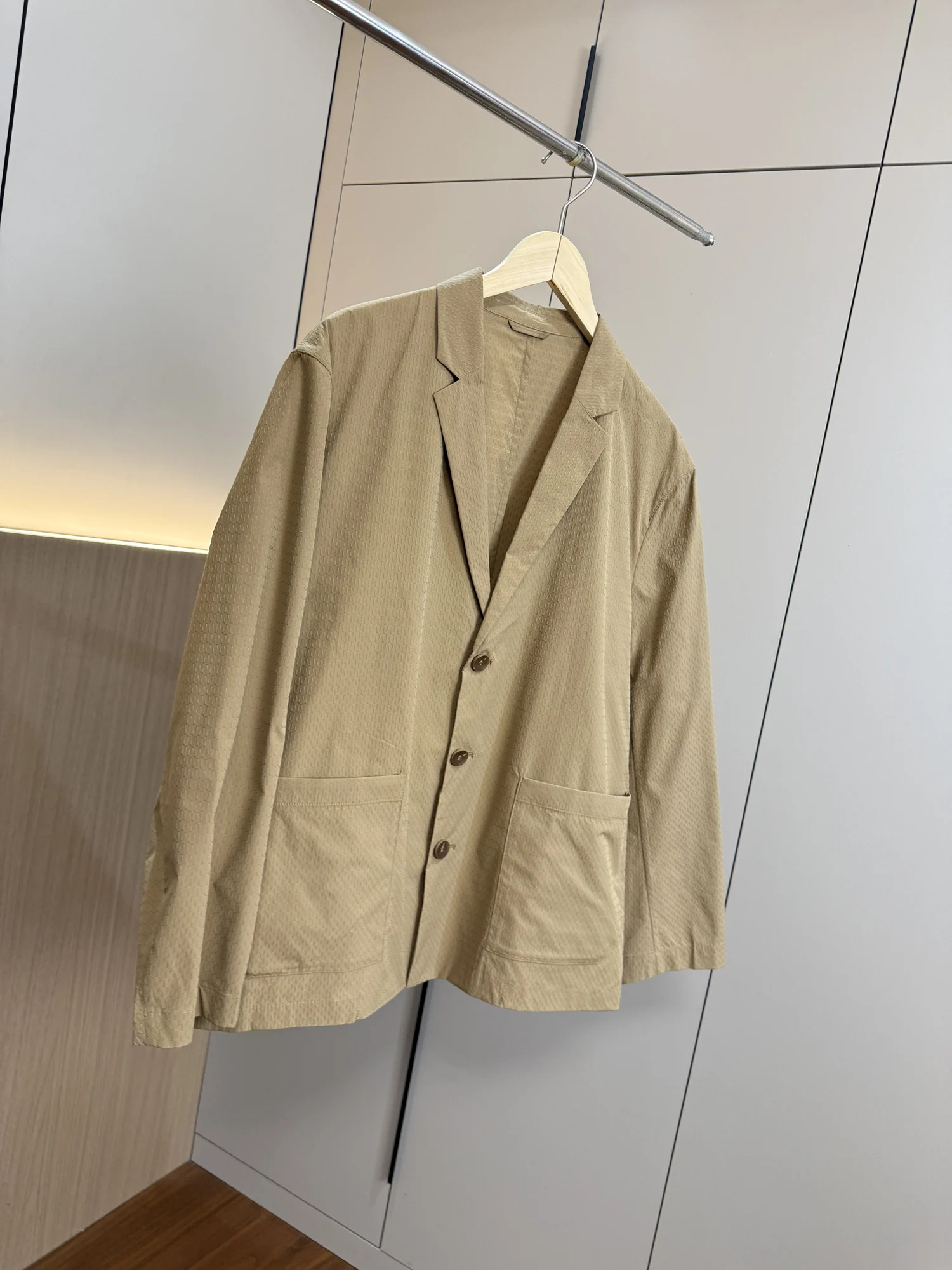 

Lightweight Comfortable Men's Busin Casual Texture Suit Jaet Loose Fit Long Sve Youth Outerwear for Spring Autumn