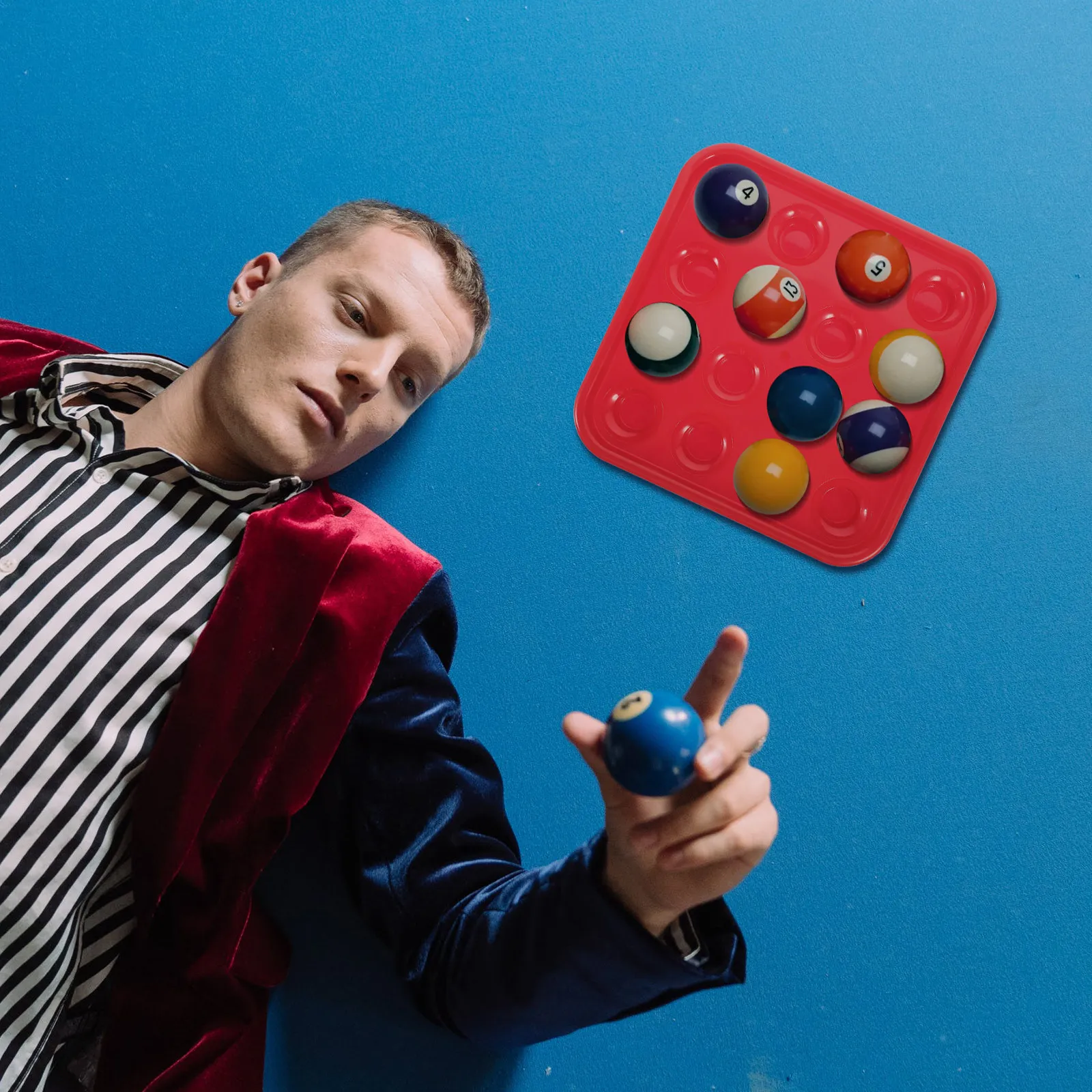 

Heavy Duty Plastic Billiard Ball Tray for 16 Pool Balls Compact Storage and Quick Transport Perfect for Billiards Club Home