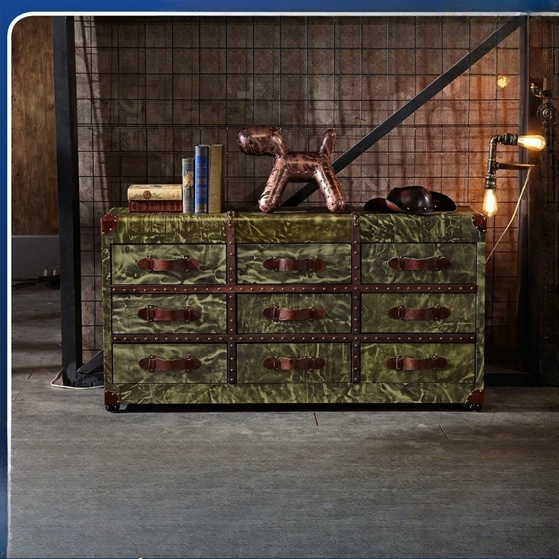 Personality belongs to aluminum leather, chest cigar bar rivets, clothing store storage cabinet