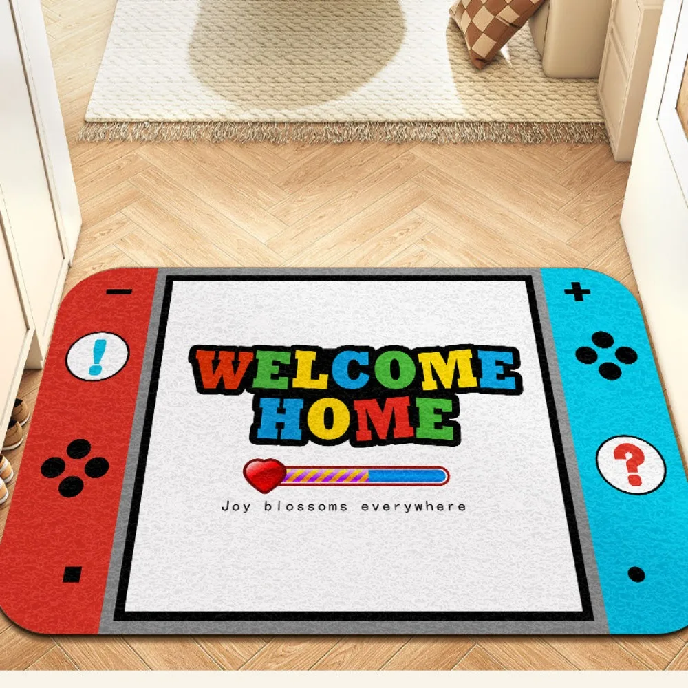 Alfombra con forma de controlador de juego, alfombra con patrón de dibujos animados, alfombra de bienvenida para el hogar, alfombra para puerta para entrada, decoración del hogar, estera de estilo Digital para el hogar