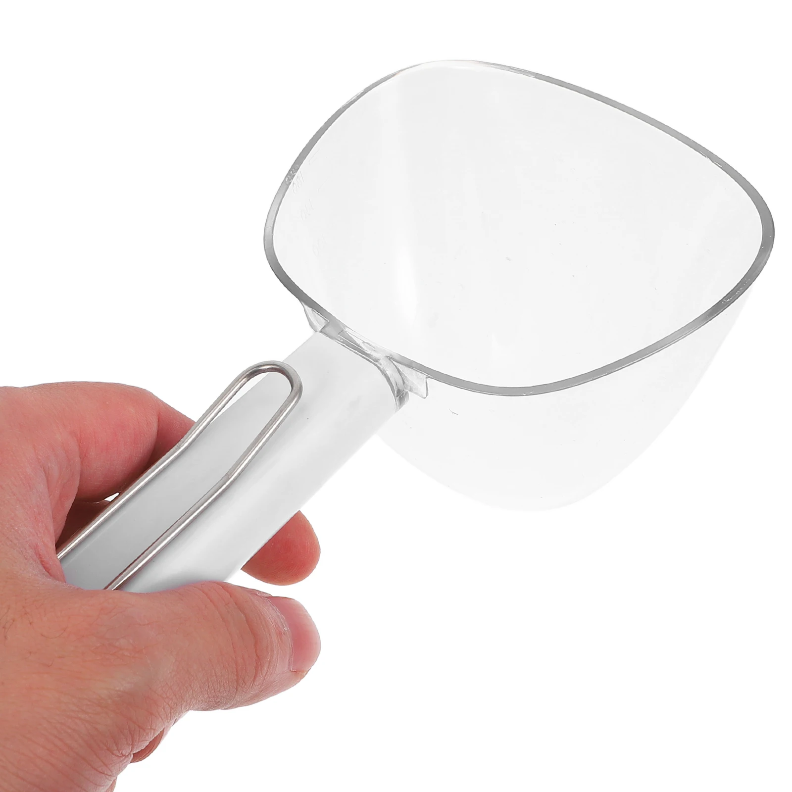 

2 Pcs Pet Food Spoon Stainless Steel Clip Reinforced Handle Precise Cat Dog Scoop Portable Measuring Spoons Feed Utensils