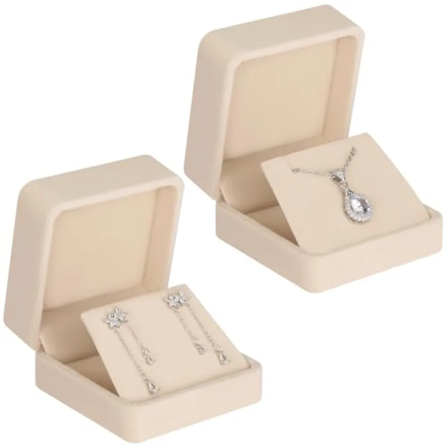 2 Pcs Velvet Dangle Earring Gift Box for Women Small Jewelry Organizer Case, Dangle Earring Stud Holder Boxes, Elegant Stereo D