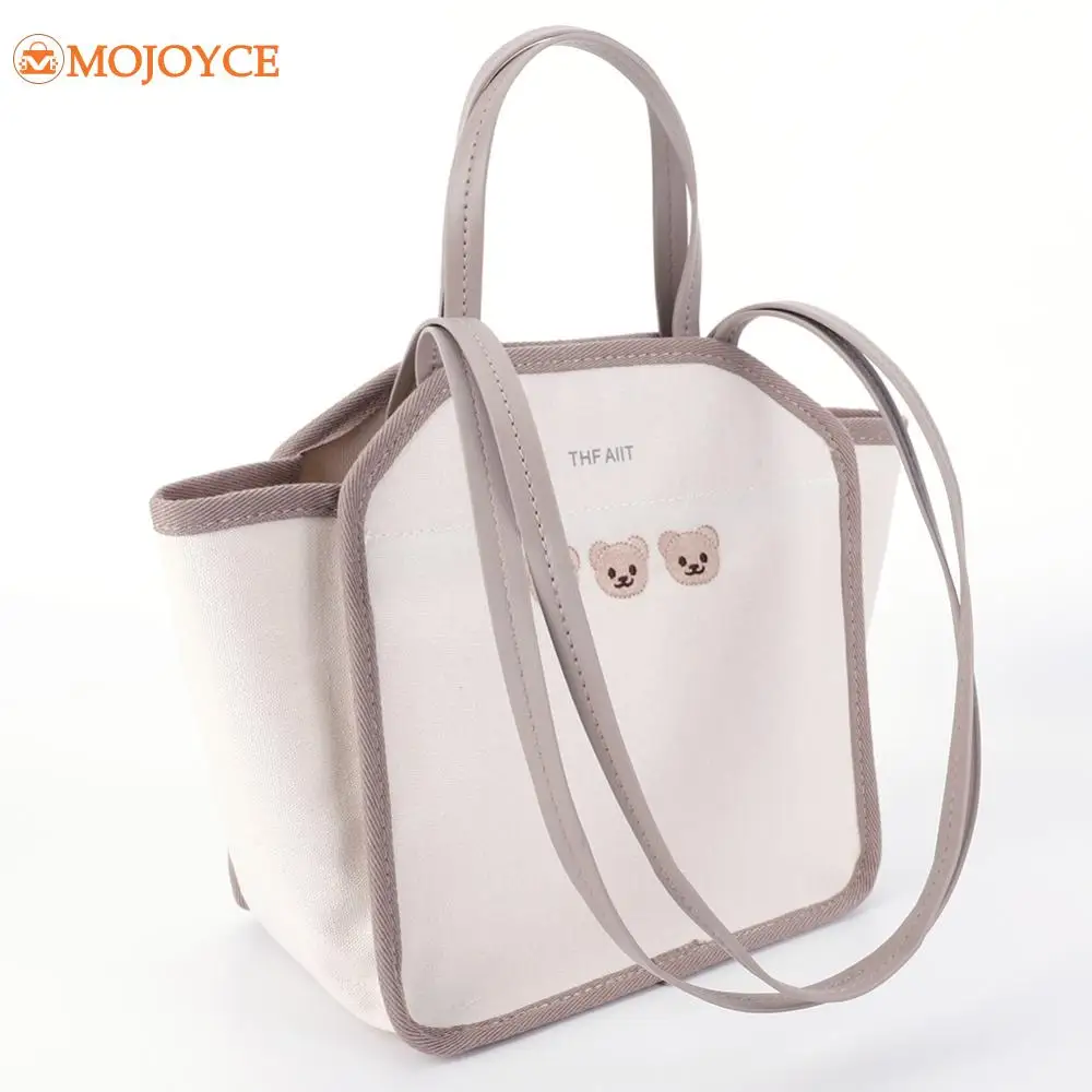 Women Canvas Totes Large Capacity Simple Shoulder Bag with Purse Travel Mommy Crossbody Bag Versatile Infant Handbag Shopper Bag