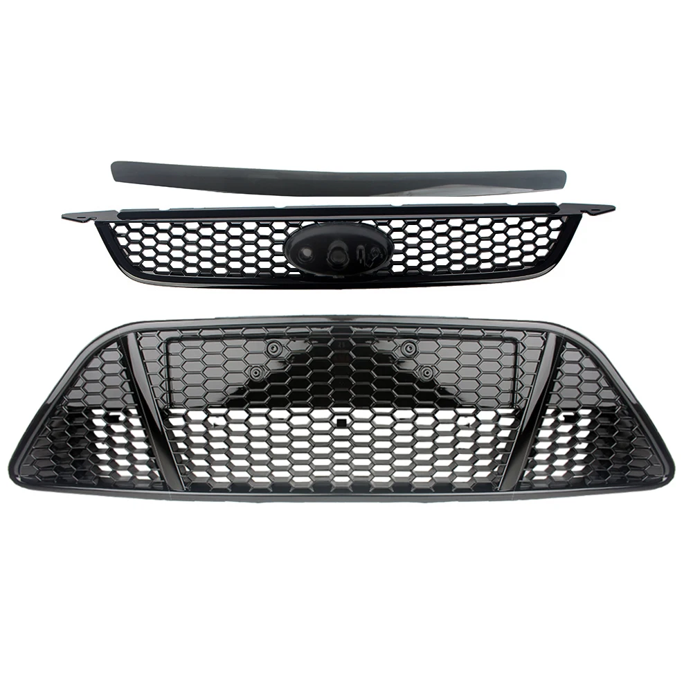 Upper Lower Grille Bumper Grill Honeycomb For Ford Focus Hatchback 2009 2010 2011 2012