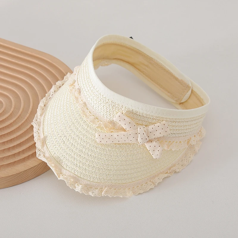 

Summer Bow Lace Baby Girls Straw Cap Outdoor Beach Sun Hat for Kids Toddler Fashion Children Casual Sunshade Cap 6M-3Y