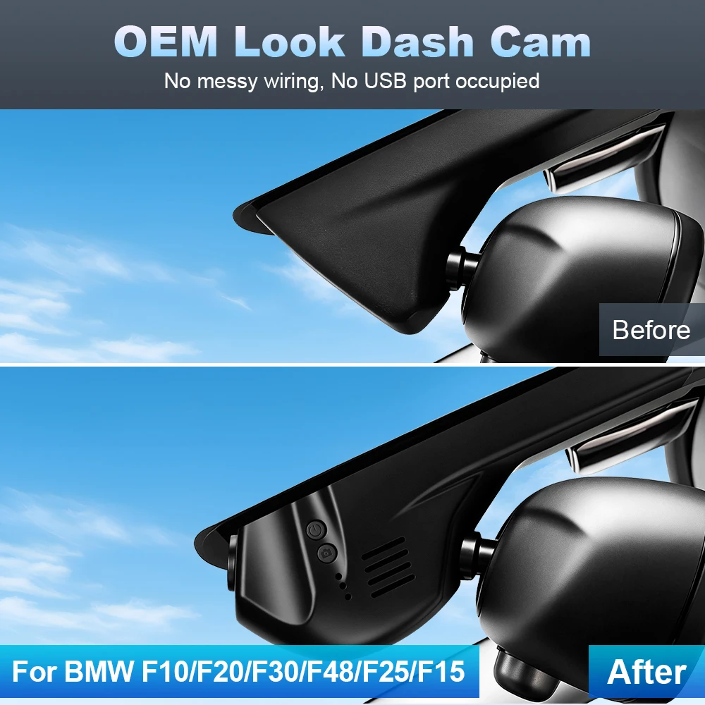 Plug and Play 1K 2K 4K Dash Cam For BMW F30 F21 F33 F10 F25 F48 F26 F34 F31 F15 F48 F49 Dashcam Camera Car DVR OEM Look
