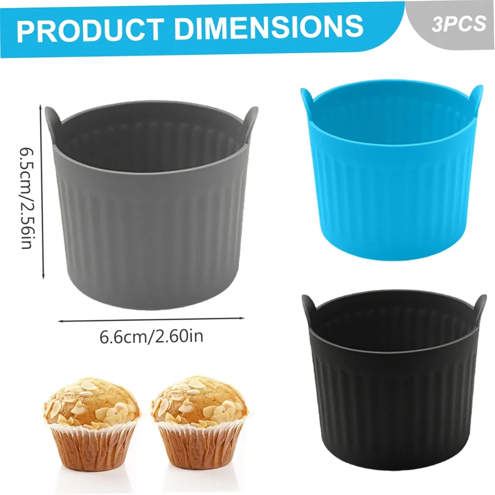 New Air Fryer Baking Cup Silicone Baking Tray Muffin Cup Baking Cake Mold Egg Tart Mold, Non-Stick Pan, Baking Tool.