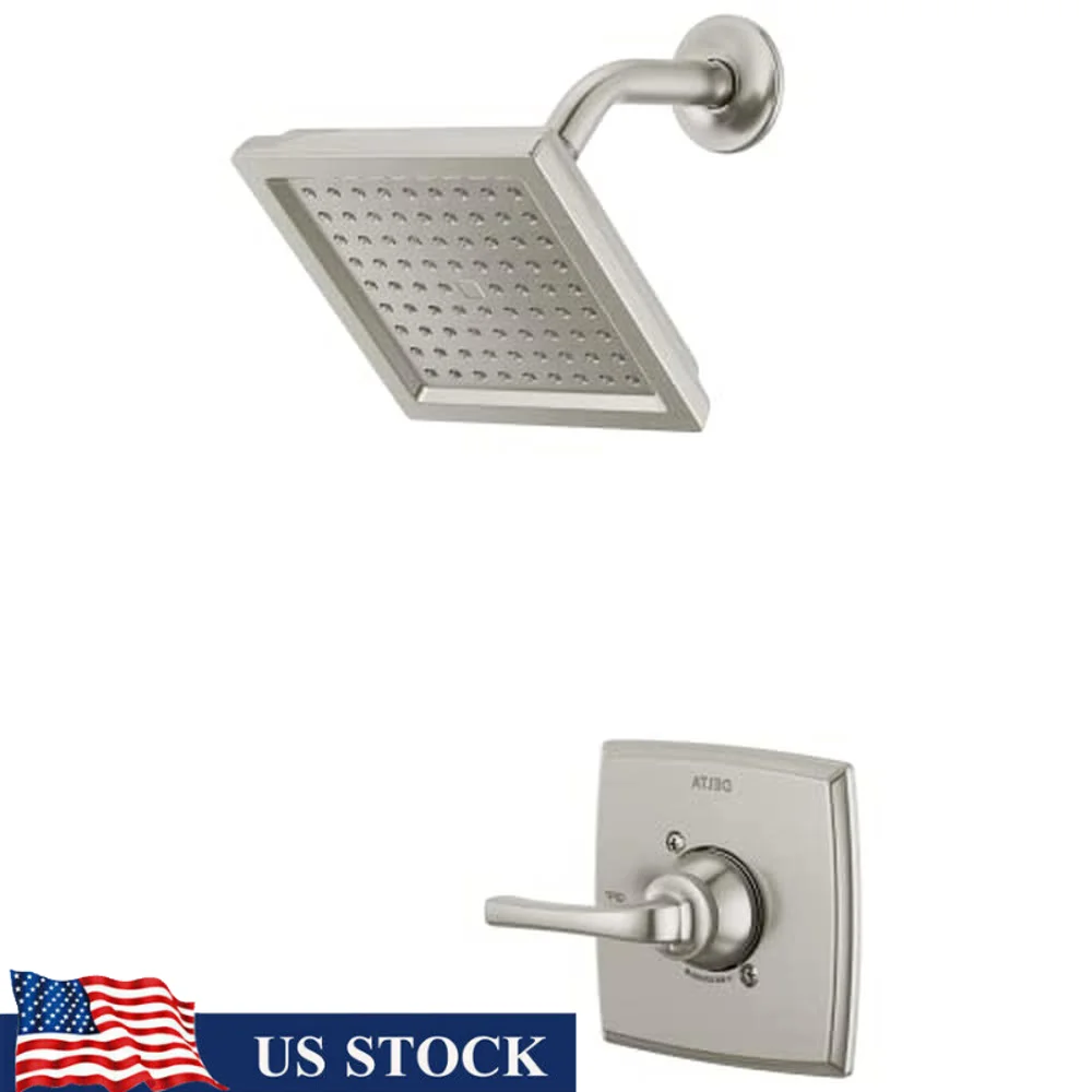 Geist 14 Series Shower Faucet Set Brushed Nickel Trim Kit Complete with Single-Spray Head Monitor Pressure Balance Valve Solid