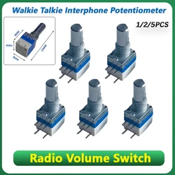 Walkie Talkie Potentiometer With Switch 5pin  Control Switch Knob Interphone Accessories Replacements for Baofeng Kenwood Radios