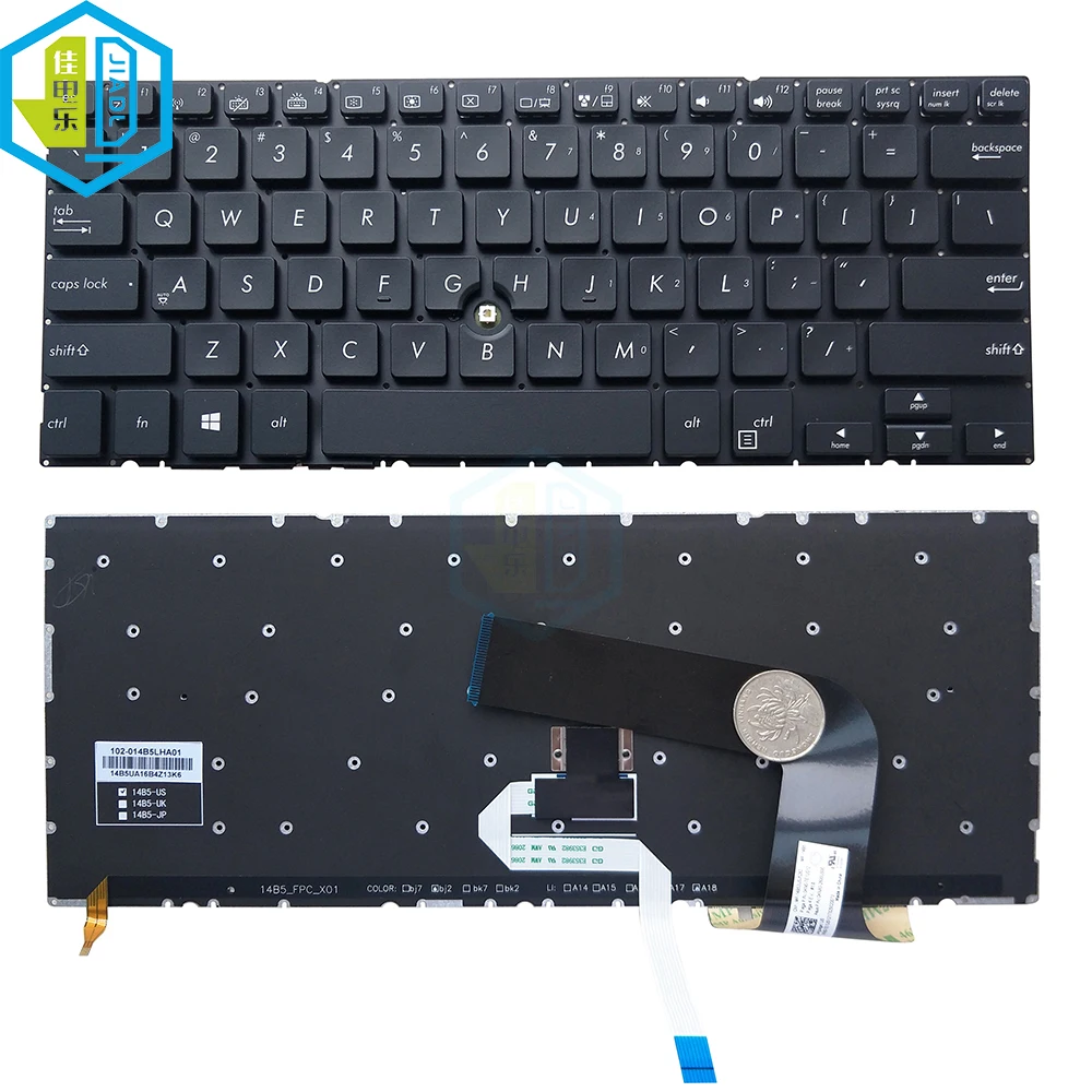 

New RU/US Laptop Backlit Russian English Trackpoint Keyboard For ASUS Pro ADVANCED BU201 BU201LA BU202 0KNX0-2600US00 2600RU00