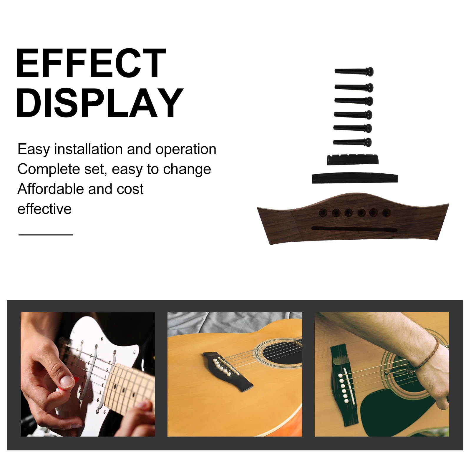

1 set s Guitar Accessories Repair Kit Bridge Saddle Nut Set for Acoustic Maintenance Replacement Parts Easy
