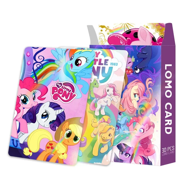 30Pcs My Little Pony Laser Flash Card Anime Card Children\'s Educational Toys Collect Commemorative Cards Kids Birthday Gifts