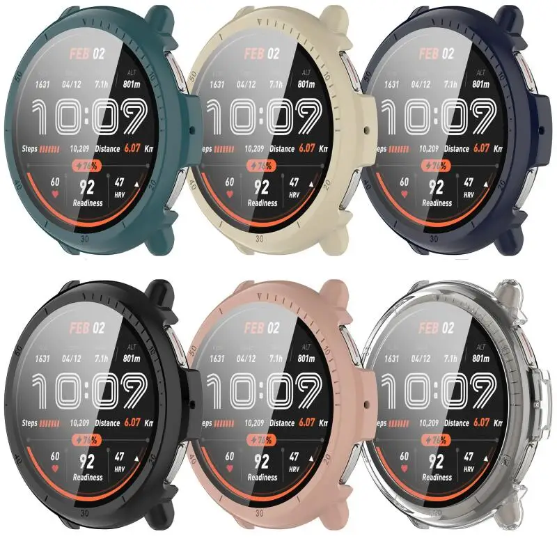 Cinturino in silicone + custodia in vetro per Amazfit Active 2 Cover protettiva per schermo per Amazfit Active 2 Sostituisci il cinturino Correa