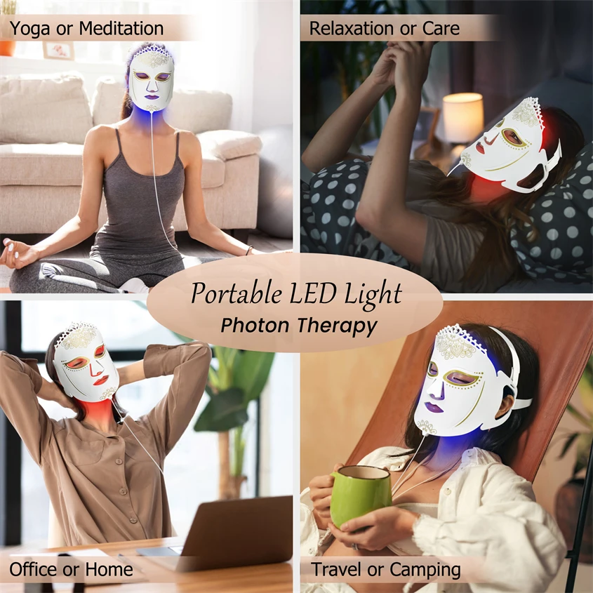 Phototherapy 7 Colors LED Facial Mask LED Facial Mask Professional Face Mask Skin Care LED Reduces Wrinkles Beauty Devices