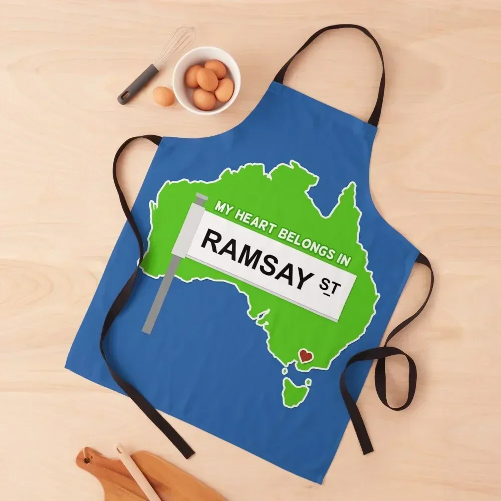 

My Heart Belongs in Ramsay Street [NEIGHBS] Apron Trim Cloth Home Utensils Kids Funny Apron