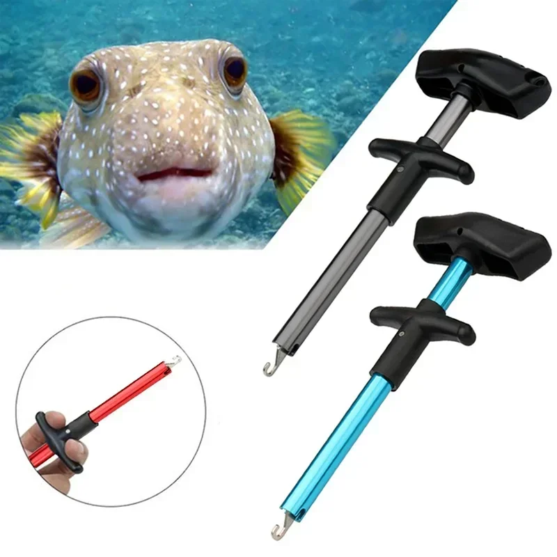 Portable T-Type Fishing Hook 17cm Remover Outdoor Sea Fishing Detacher with Squeeze Puller Handle Extractor Puller Fishing Tools