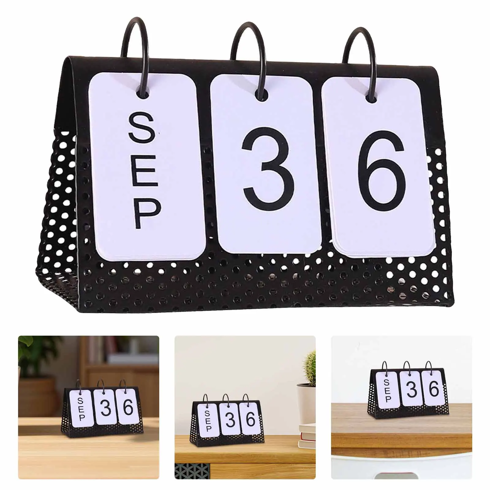 

1 шт., металлический вечный флип-календарь, настольное украшение для домашнего офиса, декор, железная рамка, настольное ремесло, товары для домашнего украшения